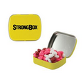 Small Yellow Mint Tin Filled w/ Candy Hearts